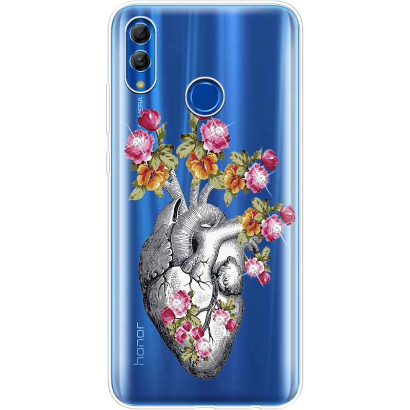 Чехол со стразами Honor 10 Lite Heart