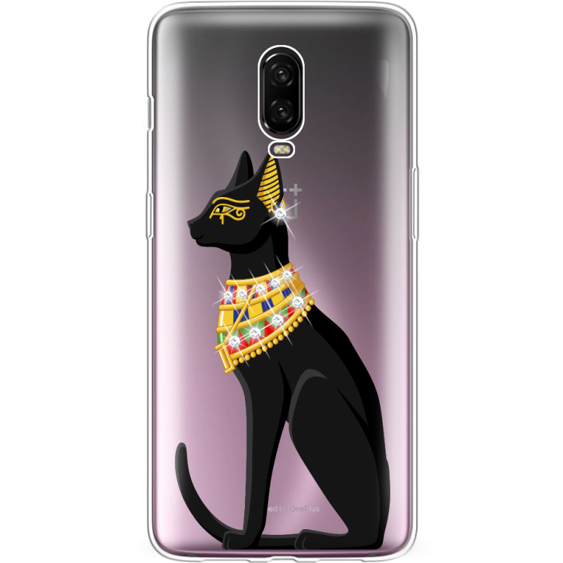 Чехол со стразами OnePlus 6T Egipet Cat