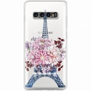 Чехол со стразами Samsung G975 Galaxy S10 Plus Eiffel Tower