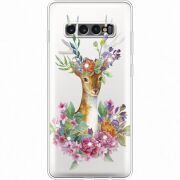 Чехол со стразами Samsung G975 Galaxy S10 Plus Deer with flowers