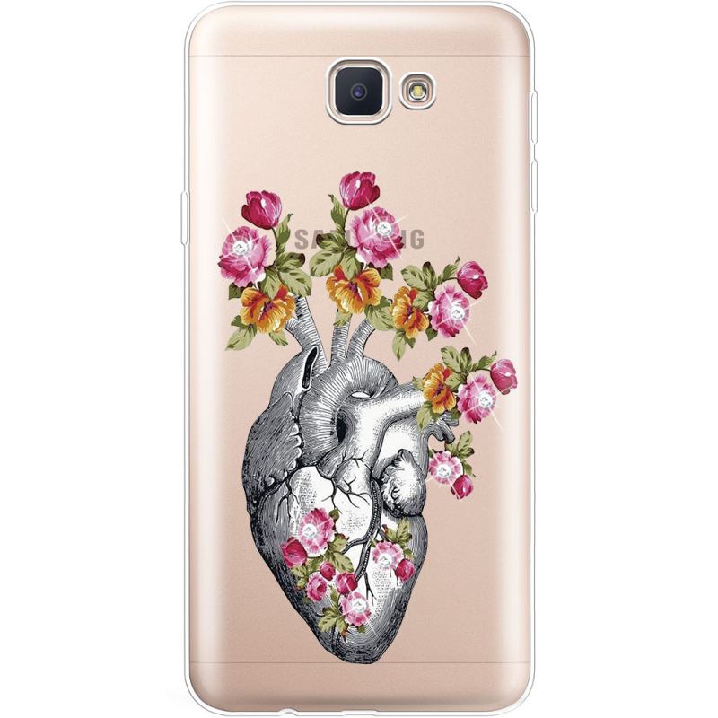 Чехол со стразами Samsung J5 Prime G570F Heart