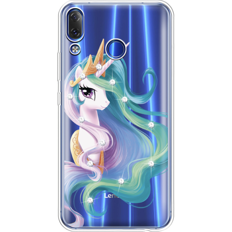 Чехол со стразами Lenovo Z5 Unicorn Queen