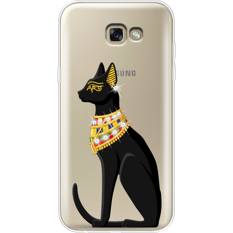 Чехол со стразами Samsung A720 Galaxy A7 2017 Egipet Cat