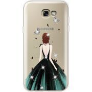 Чехол со стразами Samsung A720 Galaxy A7 2017 Girl in the green dress