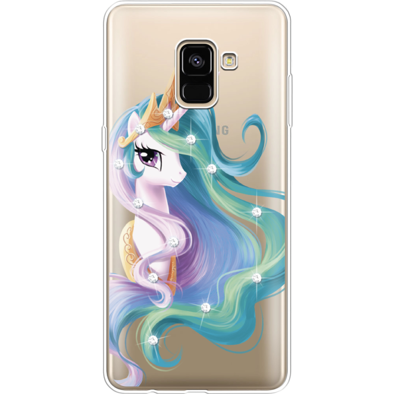 Чехол со стразами Samsung A730 Galaxy A8 Plus (2018) Unicorn Queen
