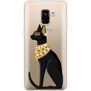 Чехол со стразами Samsung A730 Galaxy A8 Plus (2018) Egipet Cat