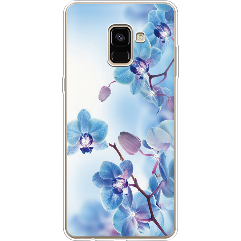Чехол со стразами Samsung A730 Galaxy A8 Plus (2018) Orchids