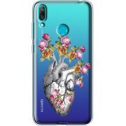 Чехол со стразами Huawei Y7 2019 Heart