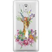 Чехол со стразами Nokia 3 Deer with flowers