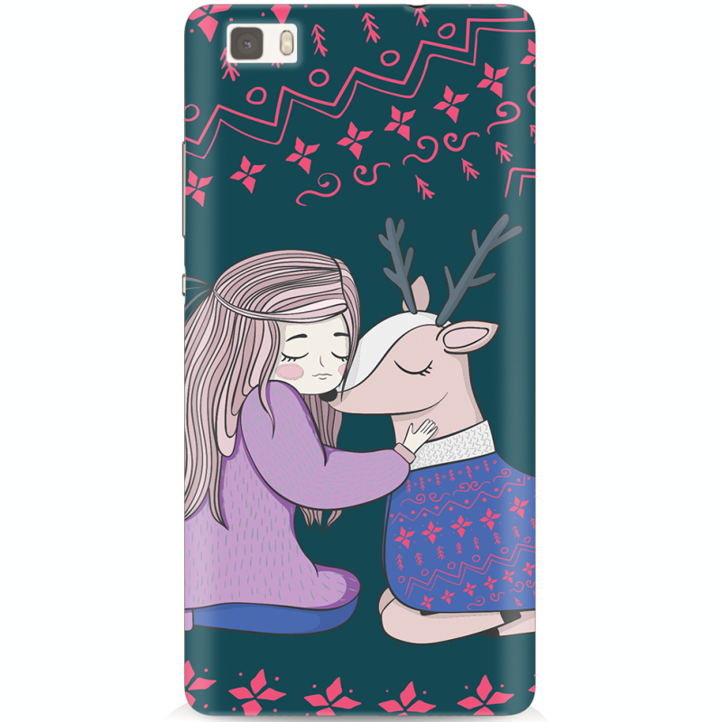 Чехол Uprint Huawei Ascend P8 Lite Girl and deer