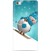 Чехол Uprint Huawei Ascend P8 Lite Skier Snowman