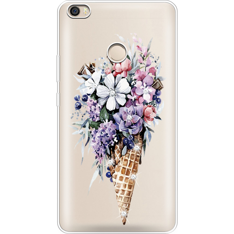 Чехол со стразами Xiaomi Mi Max 2 Ice Cream Flowers