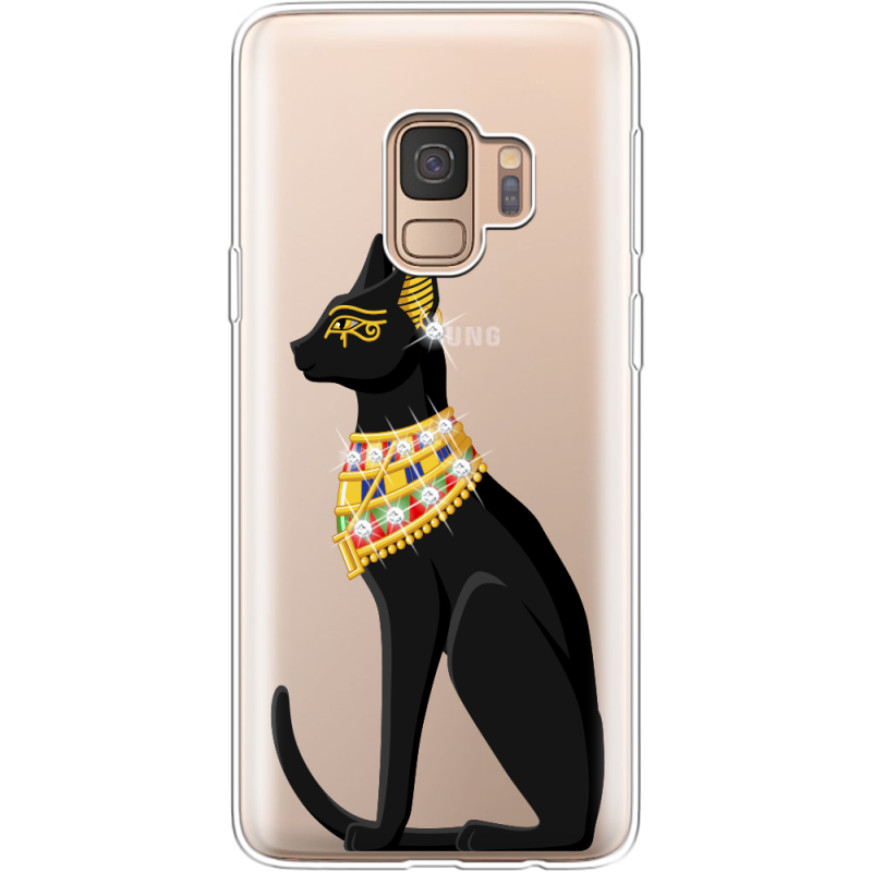 Чехол со стразами Samsung G960 Galaxy S9 Egipet Cat