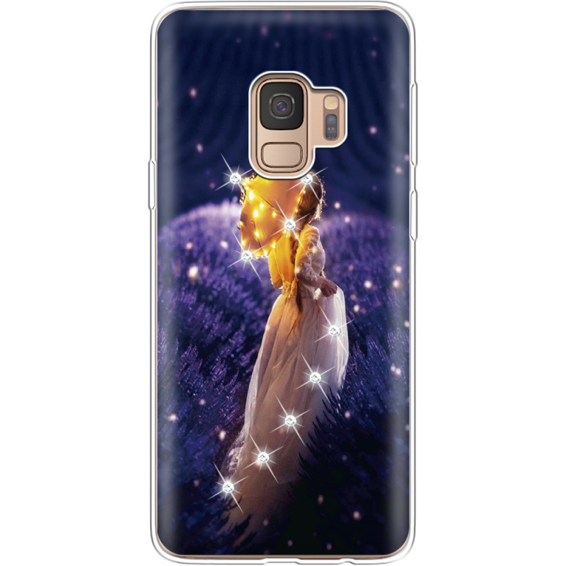 Чехол со стразами Samsung G960 Galaxy S9 Girl with Umbrella