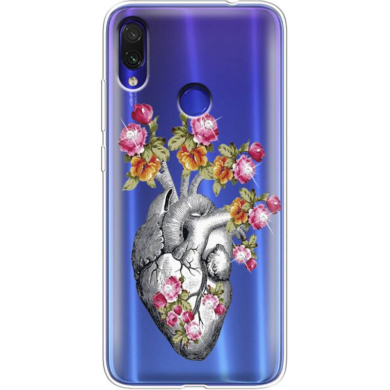 Чехол со стразами Xiaomi Redmi Note 7 Heart