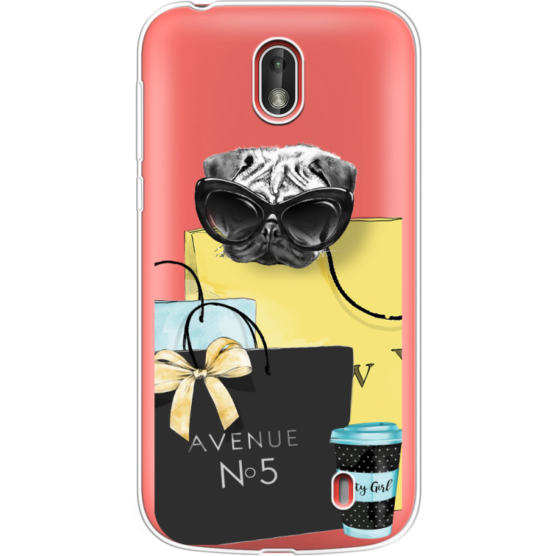 Прозрачный чехол Uprint Nokia 1 Fashion Pug