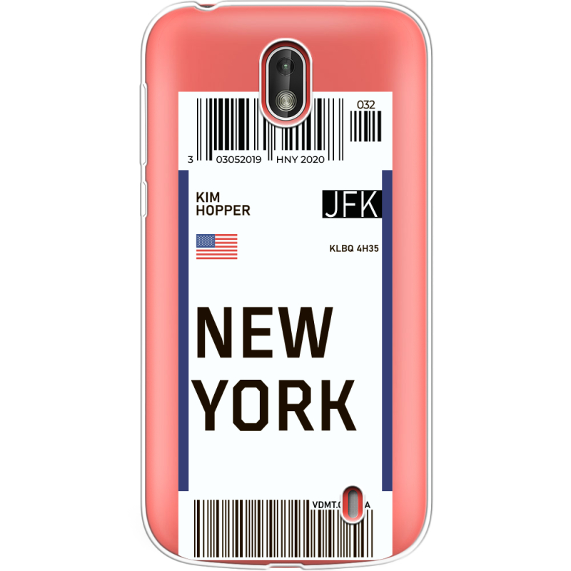Прозрачный чехол Uprint Nokia 1 Ticket New York