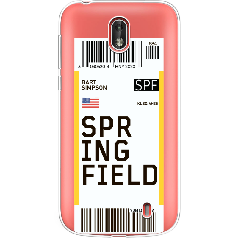 Прозрачный чехол Uprint Nokia 1 Ticket Springfield