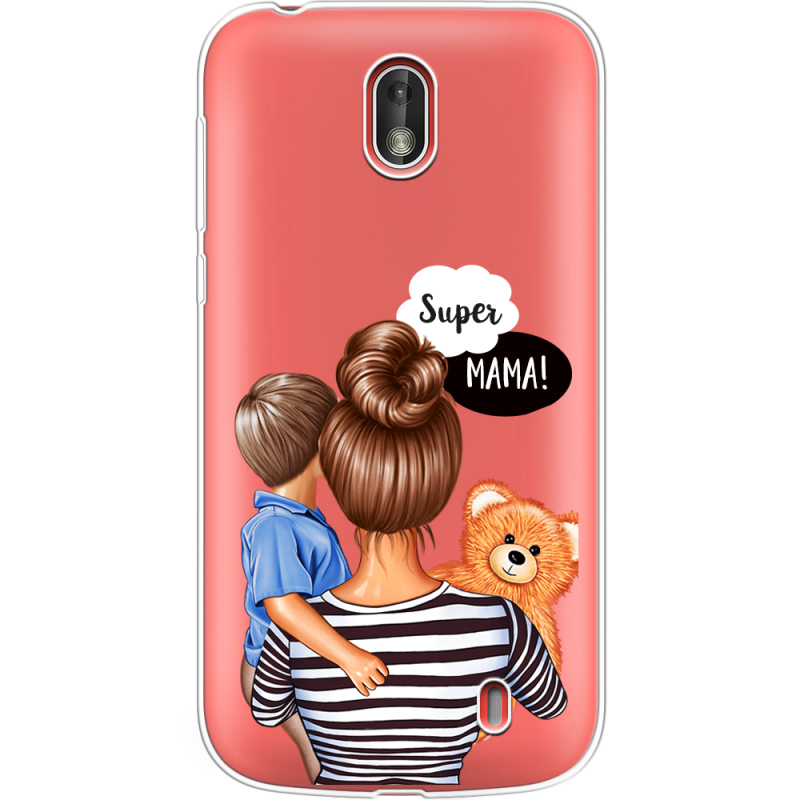 Прозрачный чехол Uprint Nokia 1 Super Mama and Son