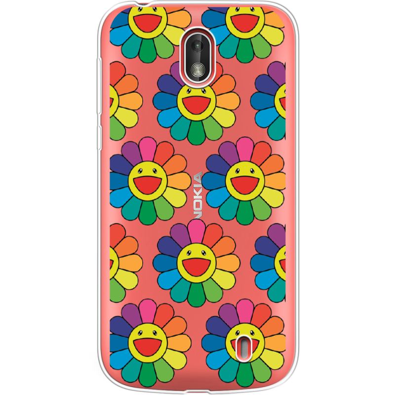 Прозрачный чехол Uprint Nokia 1 Hippie Flowers