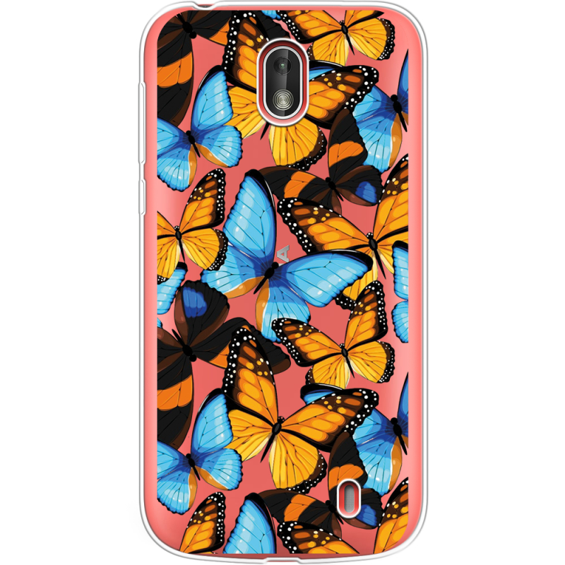 Прозрачный чехол Uprint Nokia 1 Butterfly Morpho