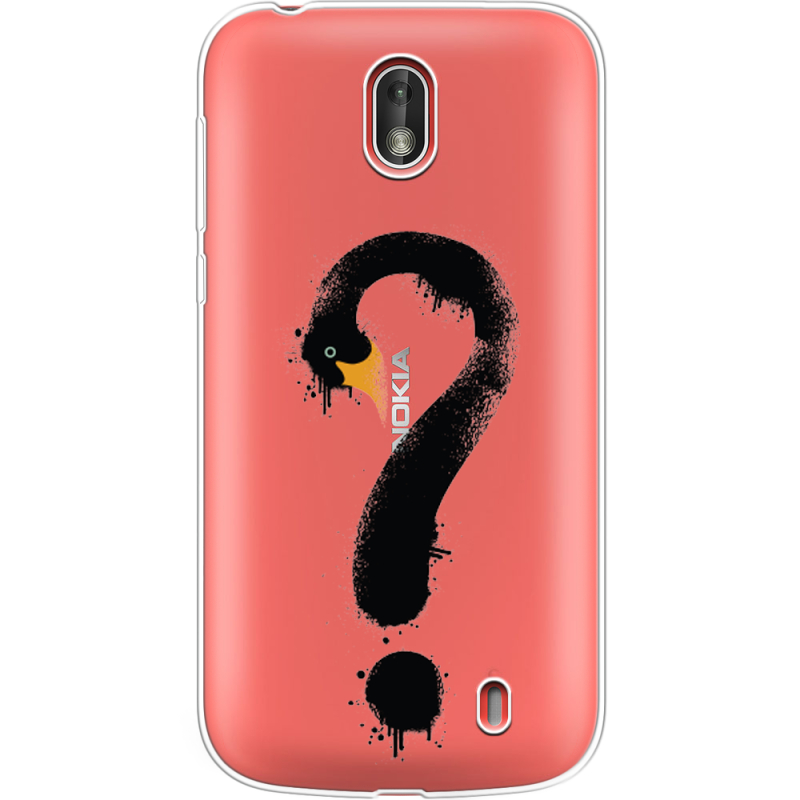 Прозрачный чехол Uprint Nokia 1 Swan question