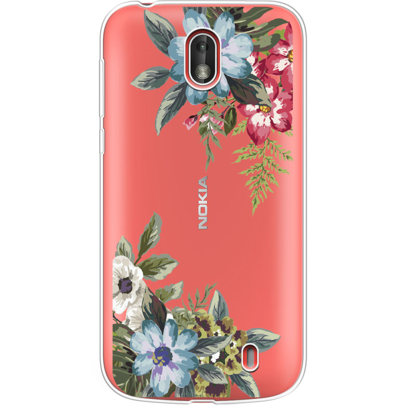 Прозрачный чехол Uprint Nokia 1 Floral