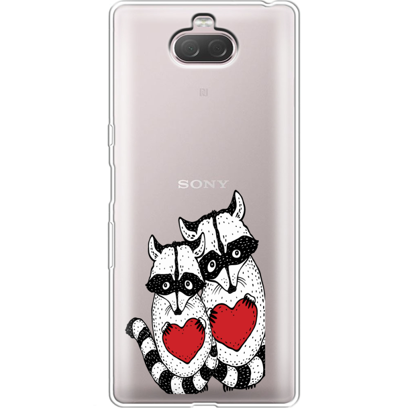 Прозрачный чехол Uprint Sony Xperia 10 I4113 Raccoons in love