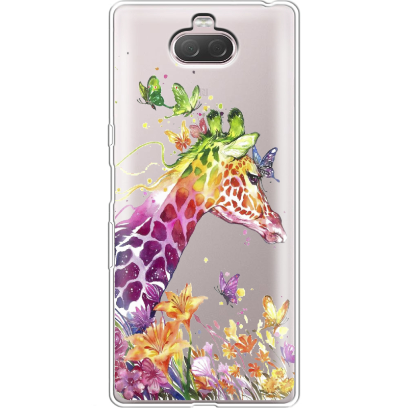 Прозрачный чехол Uprint Sony Xperia 10 I4113 Colorful Giraffe