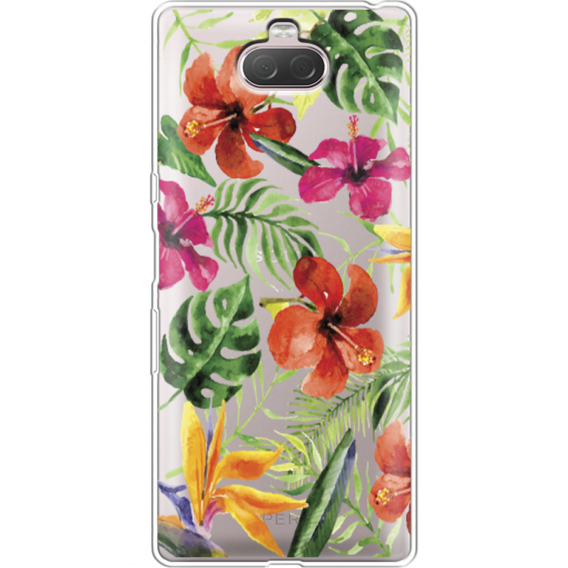 Прозрачный чехол Uprint Sony Xperia 10 I4113 Tropical Flowers
