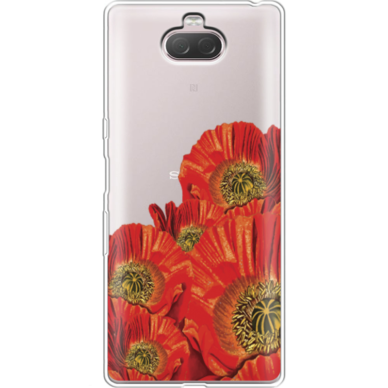 Прозрачный чехол Uprint Sony Xperia 10 I4113 Red Poppies