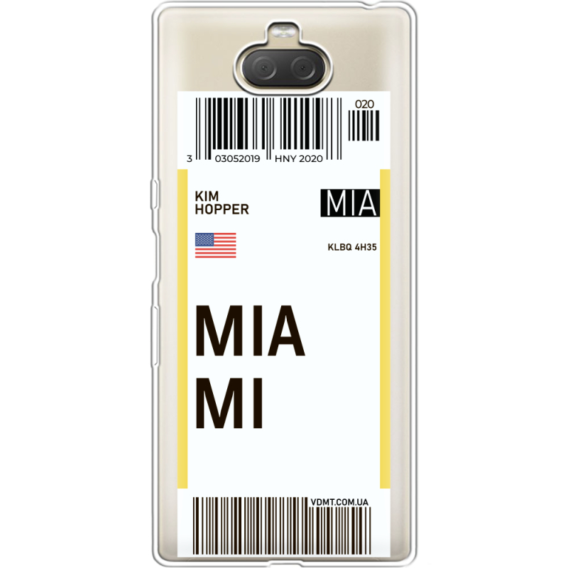 Прозрачный чехол Uprint Sony Xperia 10 Plus I4213 Ticket Miami