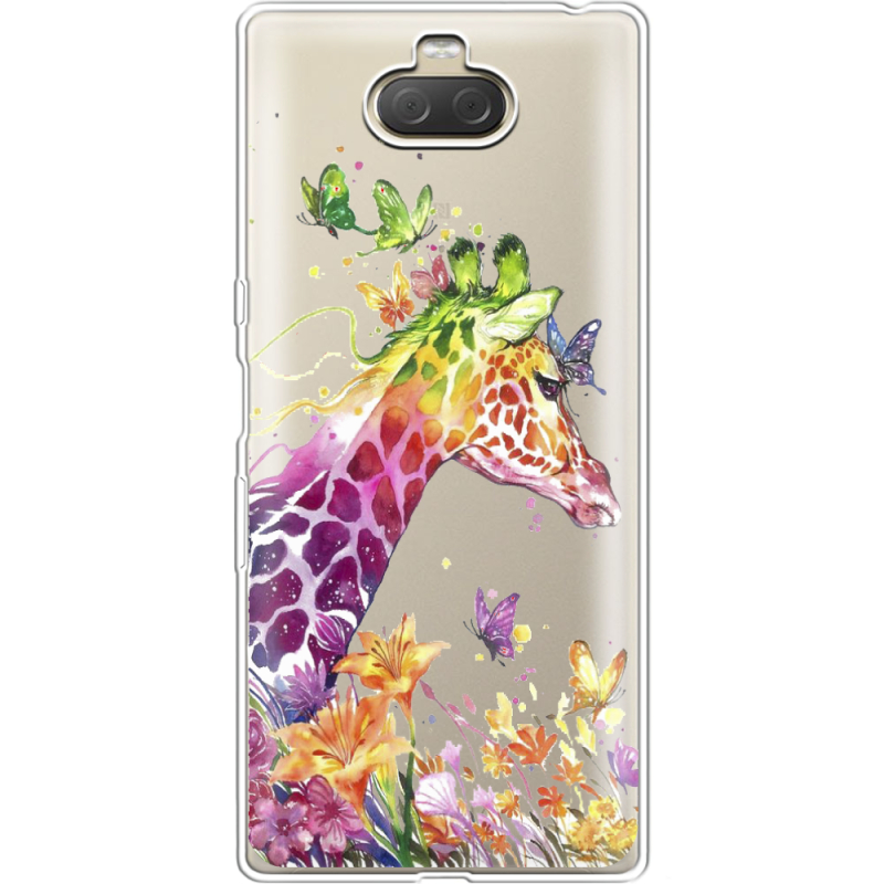 Прозрачный чехол Uprint Sony Xperia 10 Plus I4213 Colorful Giraffe
