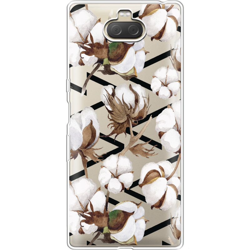 Прозрачный чехол Uprint Sony Xperia 10 Plus I4213 Cotton flowers