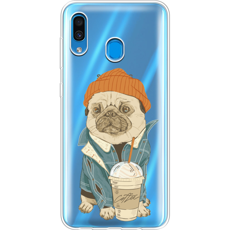 Прозрачный чехол Uprint Samsung A305 Galaxy A30 Dog Coffeeman
