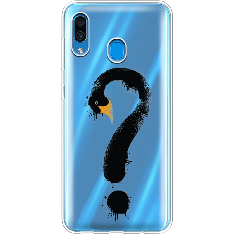 Прозрачный чехол Uprint Samsung A305 Galaxy A30 Swan question