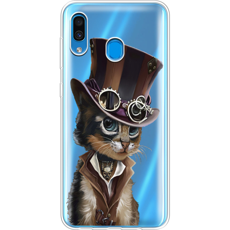 Прозрачный чехол Uprint Samsung A305 Galaxy A30 Steampunk Cat