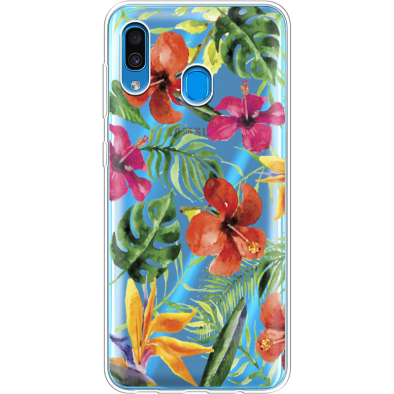 Прозрачный чехол Uprint Samsung A305 Galaxy A30 Tropical Flowers