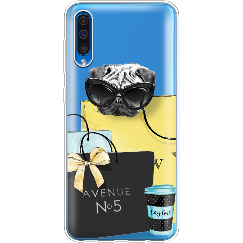 Прозрачный чехол Uprint Samsung A505 Galaxy A50 Fashion Pug