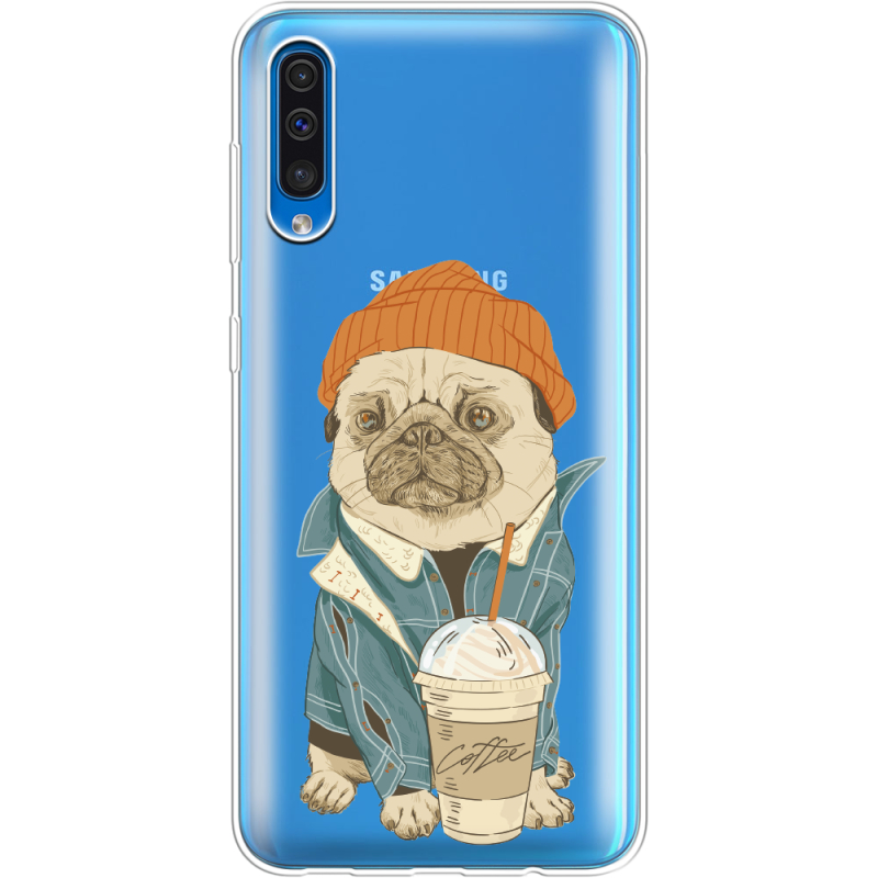 Прозрачный чехол Uprint Samsung A505 Galaxy A50 Dog Coffeeman