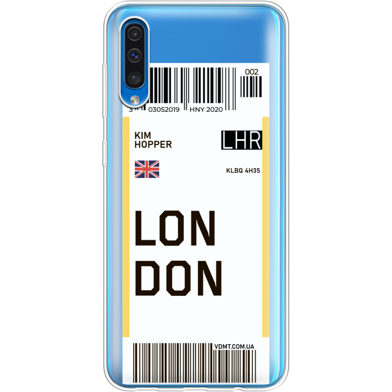 Прозрачный чехол Uprint Samsung A505 Galaxy A50 Ticket London