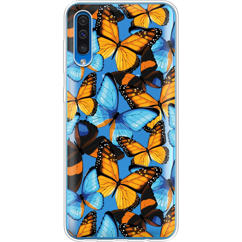 Прозрачный чехол Uprint Samsung A505 Galaxy A50 Butterfly Morpho