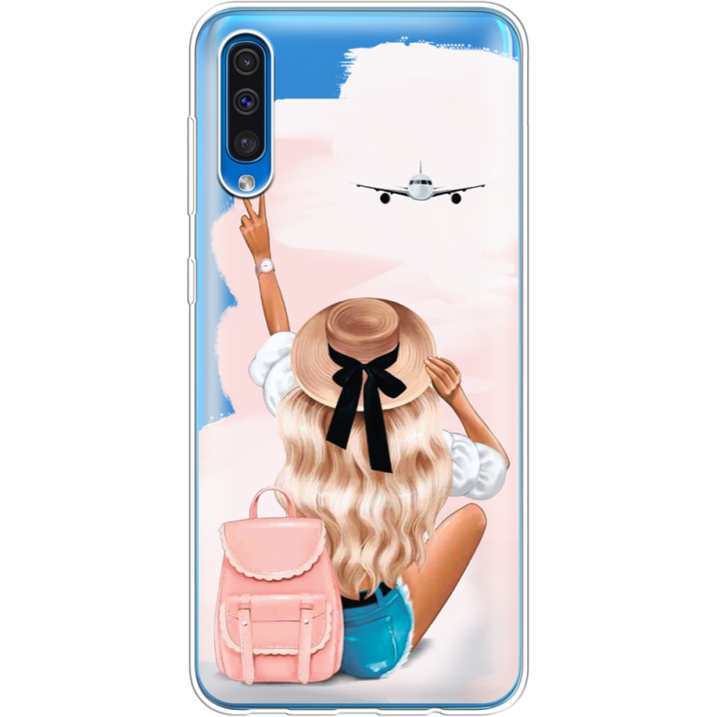 Прозрачный чехол Uprint Samsung A505 Galaxy A50 Travel Girl