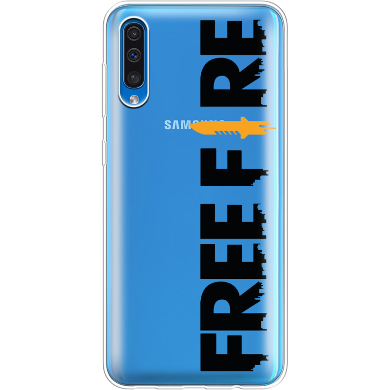 Прозрачный чехол Uprint Samsung A505 Galaxy A50 Free Fire Black Logo