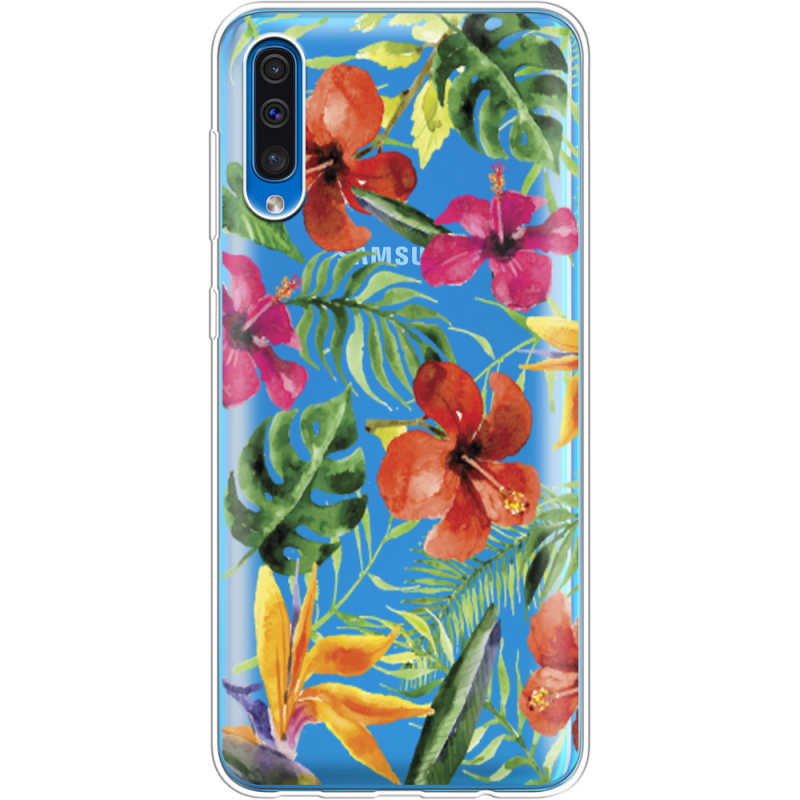 Прозрачный чехол Uprint Samsung A505 Galaxy A50 Tropical Flowers