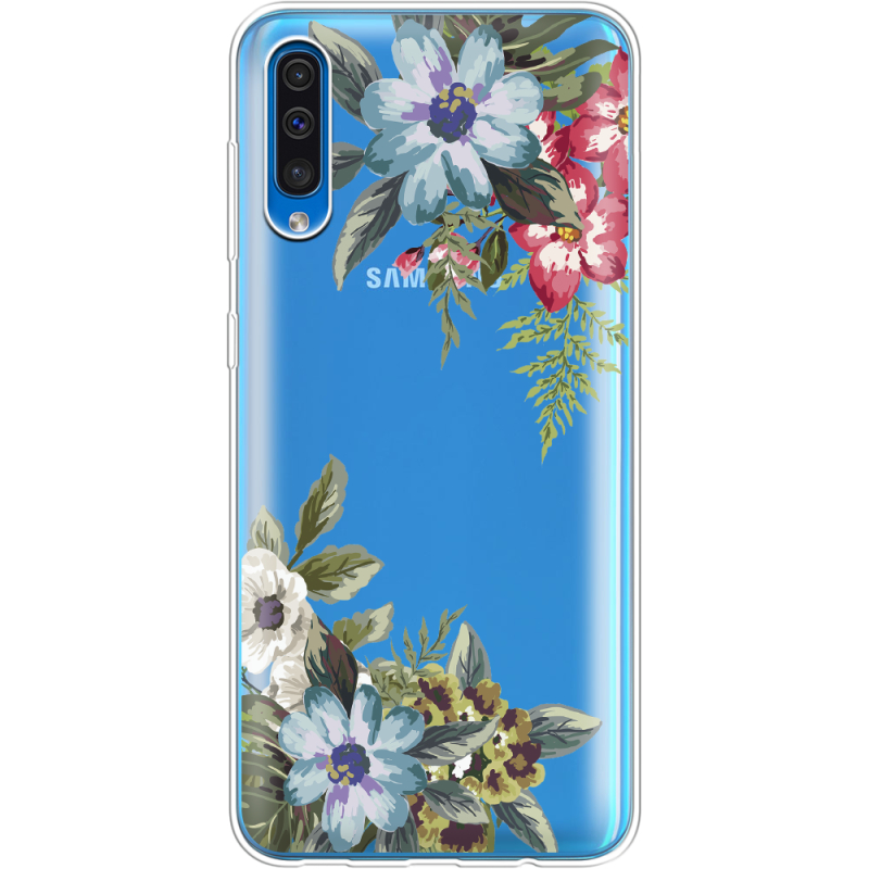 Прозрачный чехол Uprint Samsung A505 Galaxy A50 Floral
