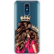 Прозрачный чехол Uprint LG Q7 / Q7 Plus  Queen and Princess