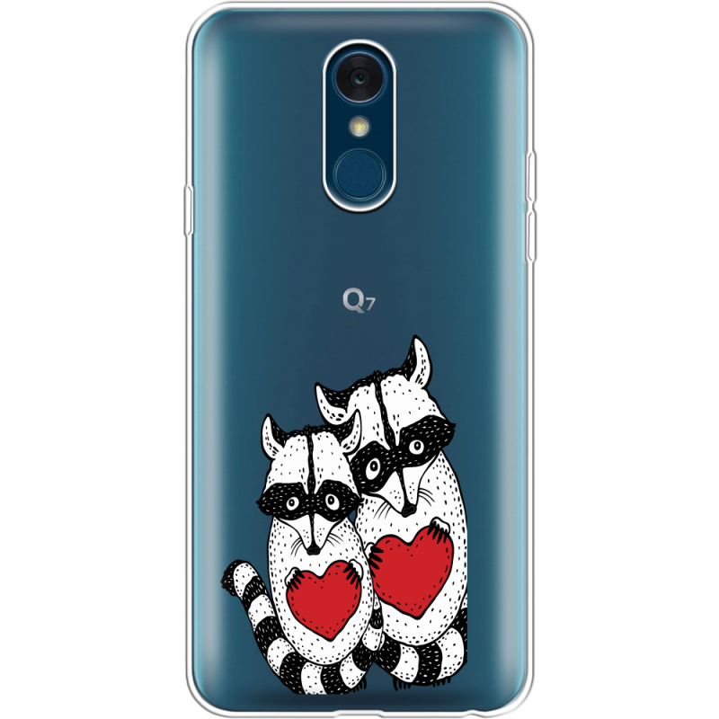 Прозрачный чехол Uprint LG Q7 / Q7 Plus  Raccoons in love