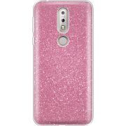 Чехол с блёстками Nokia 7.1 Розовый