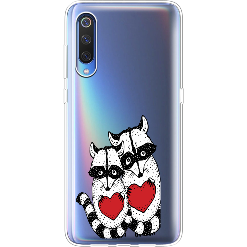 Прозрачный чехол Uprint Xiaomi Mi 9 SE Raccoons in love